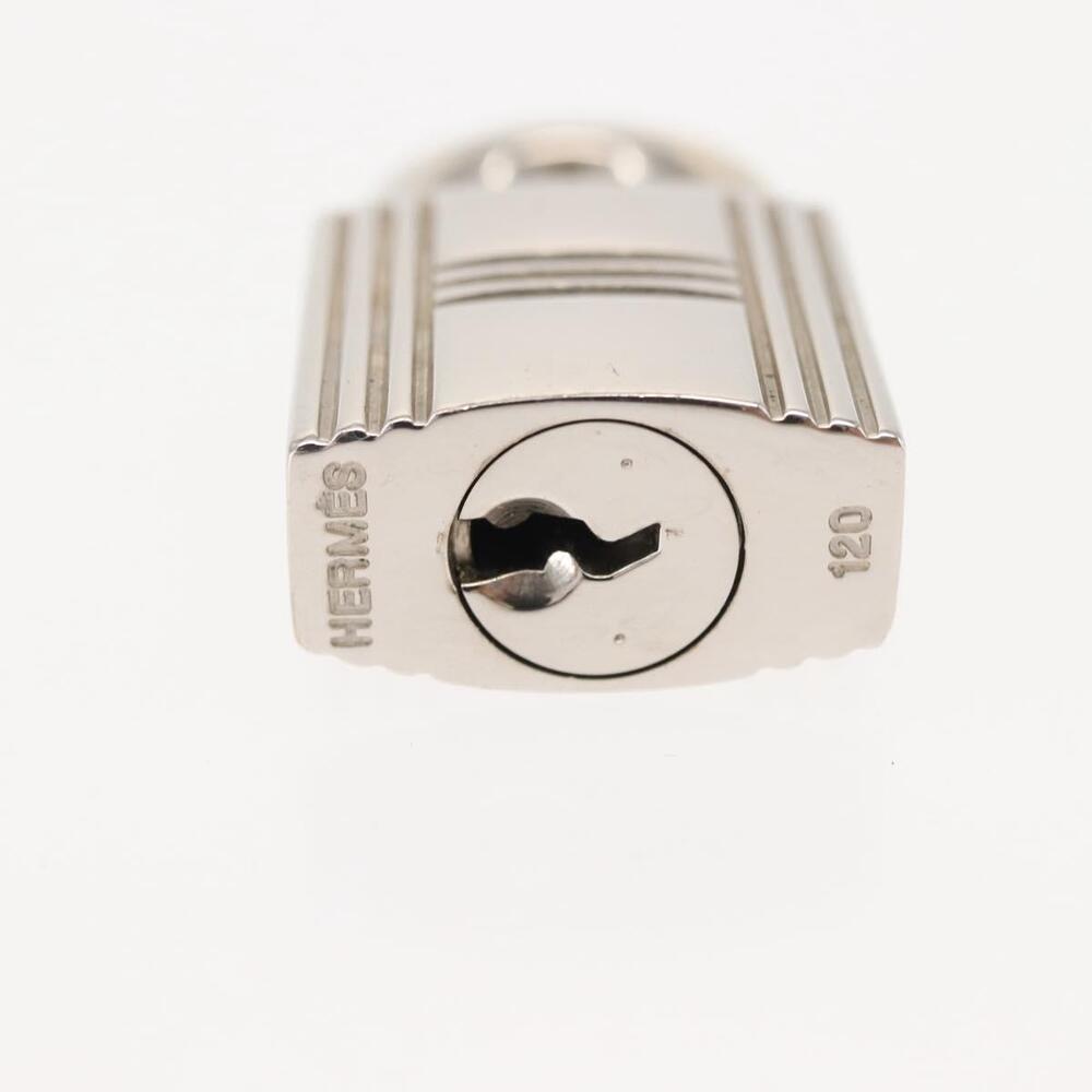 HERMES Cadena Padlock metal Silver Auth hk3165 - Picture 4 of 6